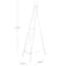 64" White Metal Adjustable Minimalist Floor Easel with Chain Support